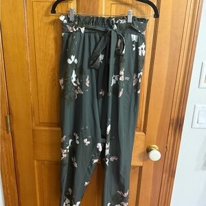 Albion Dark Green Floral Joggers